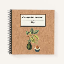 Een avocado op een tak Gepersonaliseerde Compositi Notitieboek