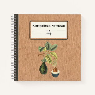 Een avocado op een tak Gepersonaliseerde Compositi Notitieboek