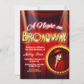 Een avond in Broadway met foto-uitnodiging Kaart (Voorkant)
