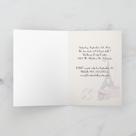 Een avond in het Roze Wenskaart Themed van Parijs (Binnen)