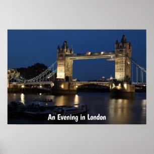 Een avond in Londen Nachtelijk tafereel Poster