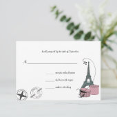 Een avond in Parijs aangepaste RSVP-kaart RSVP Kaartje (Staand voorkant)