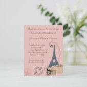 Een avond in Parijs Beige Feestuitnodiging Kaart (Staand voorkant)