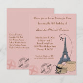 Een avond in Parijs Beige Feestuitnodiging Kaart (Voorkant / Achterkant)