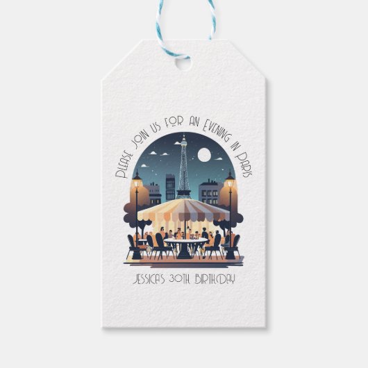 Een avond in Parijs Cadeaulabel (Voorkant)