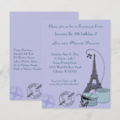 Een avond in Parijs Paarse themafeestje Kaart (Voorkant / Achterkant)