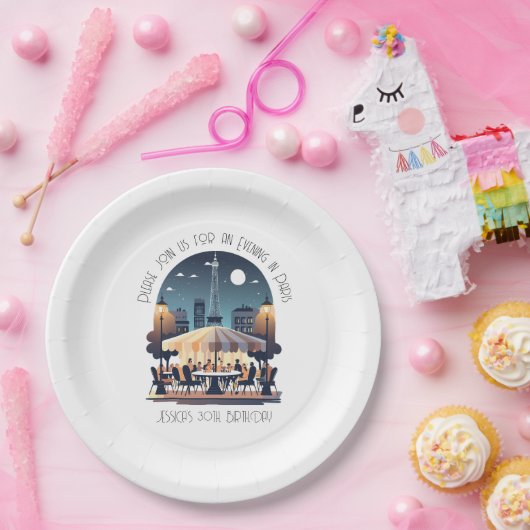 Een avond in Parijs Papieren Bordje (Feest)