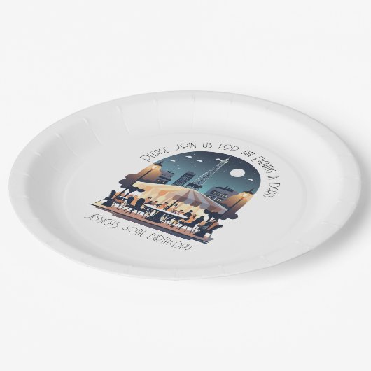 Een avond in Parijs Papieren Bordje (Gekanteld)