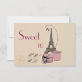 Een Avond in Parijs Party Response Card RSVP Kaartje (Achterkant)