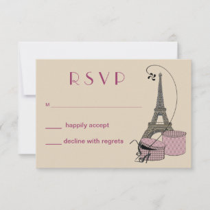 Een Avond in Parijs Party Response Card RSVP Kaartje