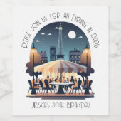 Een avond in Parijs Wijn Etiket (Enkel label)