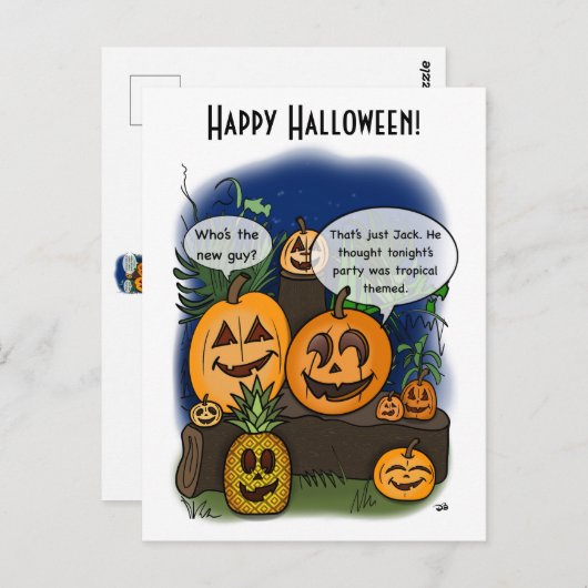 Een avond om Halloween briefkaart te herdenken (Voorkant / Achterkant)