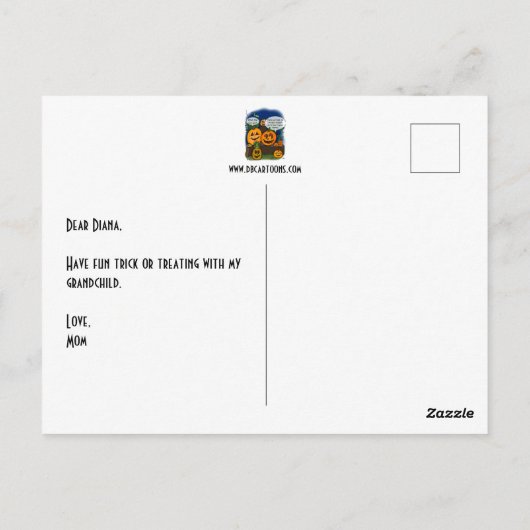 Een avond om Halloween briefkaart te herdenken (Achterkant)