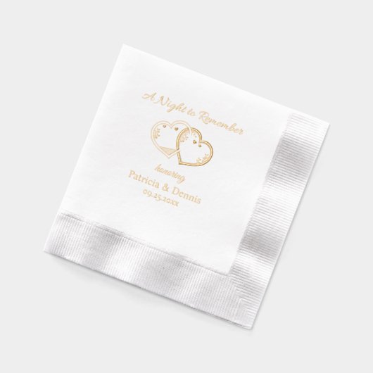 Een avond om te onthouden, repetitie diner folie servetten (Links)