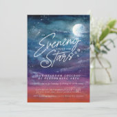 Een avond onder de sterren evenement kaart (Staand voorkant)