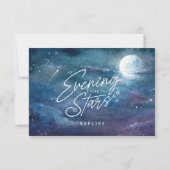 Een avond onder de sterrenhemel kunst bruiloft RSVP kaartje (Achterkant)