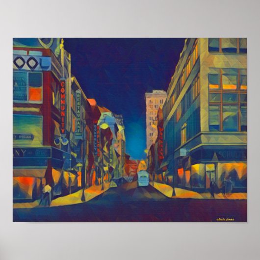 Een avond op Broad Street Poster (Voorkant)