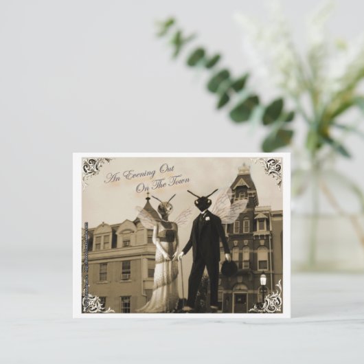 Een avond op het briefkaart van de stad (Staand voorkant)