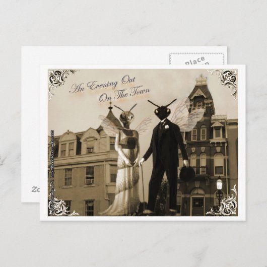 Een avond op het briefkaart van de stad (Voorkant / Achterkant)