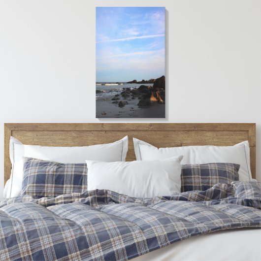 Een avond op het Strand van de Havik Canvas Afdruk (Insitu (Slaapkamer))