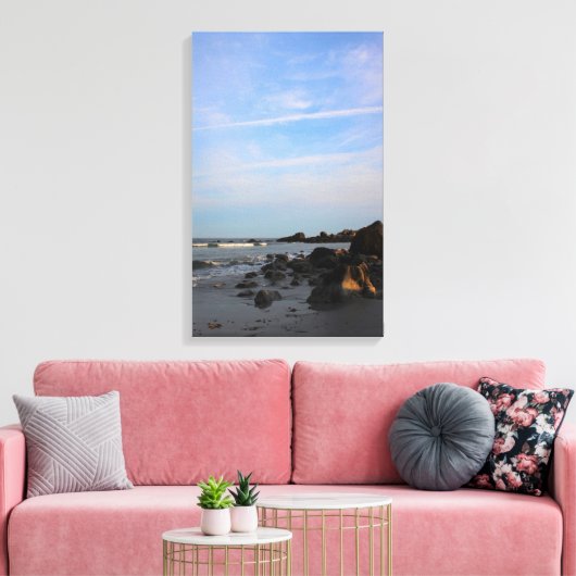 Een avond op het Strand van de Havik Canvas Afdruk (Insitu (Woonkamer))