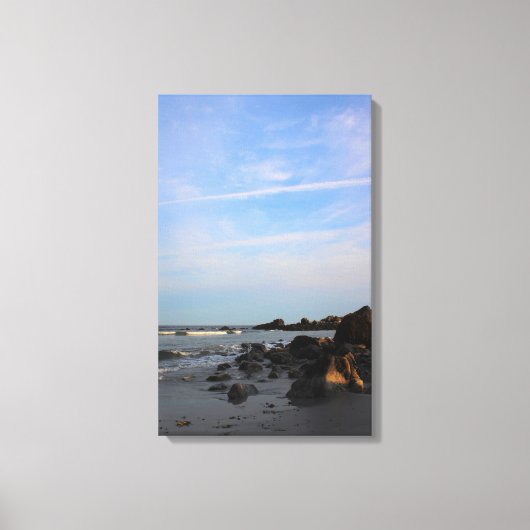 Een avond op het Strand van de Havik Canvas Afdruk (Voorkant)