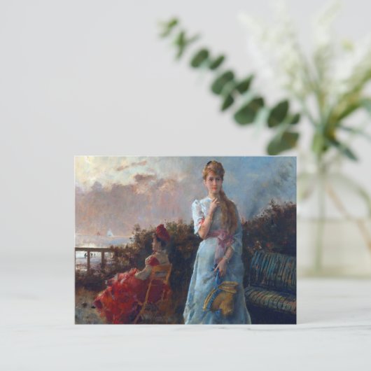 Een avond op het Zee door Alfred Stevens Briefkaart (Staand voorkant)