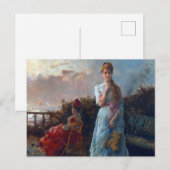 Een avond op het Zee door Alfred Stevens Briefkaart (Voorkant / Achterkant)