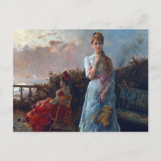 Een avond op het Zee door Alfred Stevens Briefkaart (Voorkant)