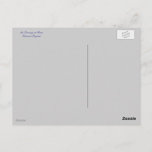 Een avond thuis briefkaart (Achterkant)