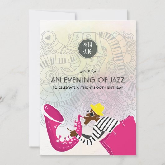 Een avond van Jazz elke uitnodiging van de Partij (Voorkant)