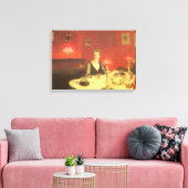Een avondeettafel van John Singer Sargent Canvas Afdruk (Insitu (Woonkamer))