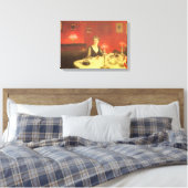 Een avondeettafel van John Singer Sargent Canvas Afdruk (Insitu (Slaapkamer))