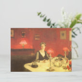 Een avondeettafel van John Singer Sargent Kaart (Staand voorkant)