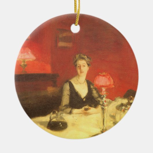 Een avondeettafel van John Singer Sargent Keramisch Ornament (Voorkant)