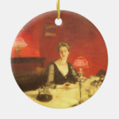 Een avondeettafel van John Singer Sargent Keramisch Ornament (Achterkant)