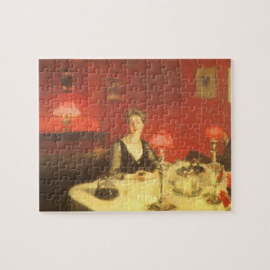 Een avondeettafel van John Singer Sargent Legpuzzel (Horizontaal)