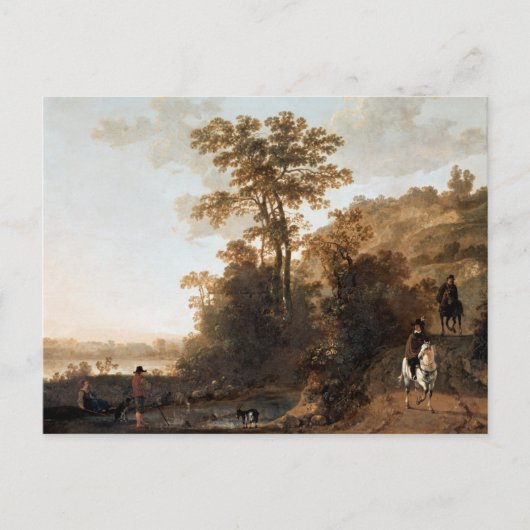 Een avondrit langs een rivier Aelbert Cuyp Briefkaart (Voorkant)