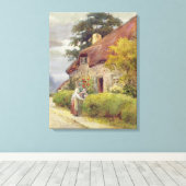 Een avondroddel canvas afdruk (Insitu (Houten vloer))