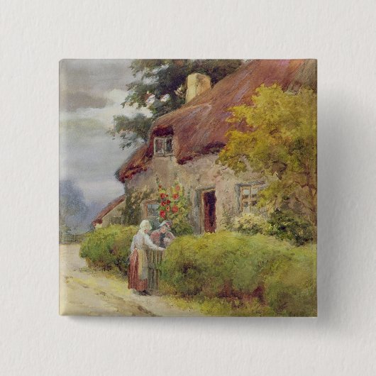 Een avondroddel vierkante button 5,1 cm (Voorkant)