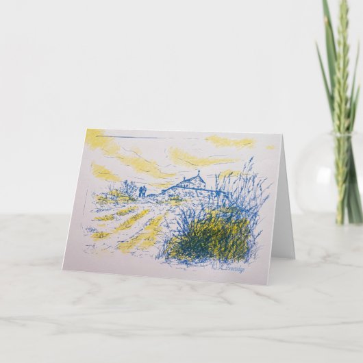 Een avondwandeling feestdagen kaart (Voorkant)