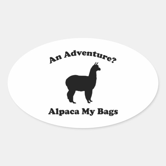 Een avontuur? Alpaca My Bags Ovale Sticker (Voorkant)
