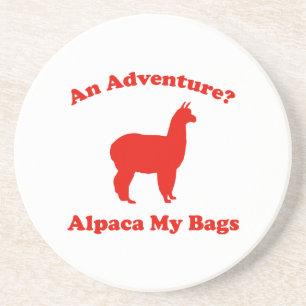 Een avontuur? Alpaca My Bags Zandsteen Onderzetter