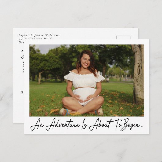 Een avontuur staat op het punt om te beginnen met aankondigingskaart (Voorkant / Achterkant)