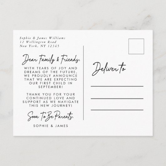 Een avontuur staat op het punt om te beginnen met aankondigingskaart (Achterkant)