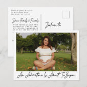 Een Avontuur Staat Te Beginnen Foto Zwangerschapsa Aankondigingskaart (Voorkant / Achterkant)