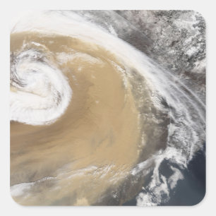 Een Aziatisch storm passeert de Stille Oceaan Vierkante Sticker