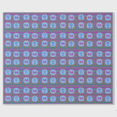 Een Aztec Bright Tribal Monogram Fun Happy Birthda Cadeaupapier (Vlak)