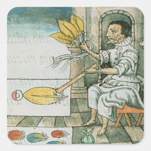 Een Aztec-vetherartisan Vierkante Sticker (Voorkant)