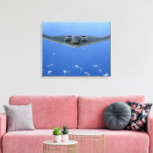 Een B-2-spirietzars door de lucht Canvas Afdruk (Insitu (Woonkamer))